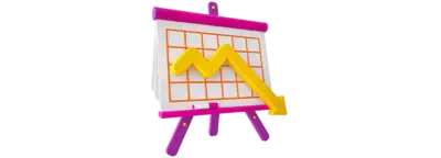 Icon showing downward chart