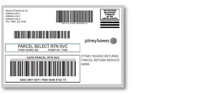 Pitney Bowes parcel return label