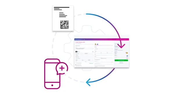Graphic showing how the software seamlessly connects with your shipping needs
